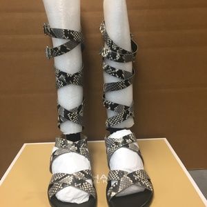 Michael Kors Darby Snakeskin Leather Gladiator San